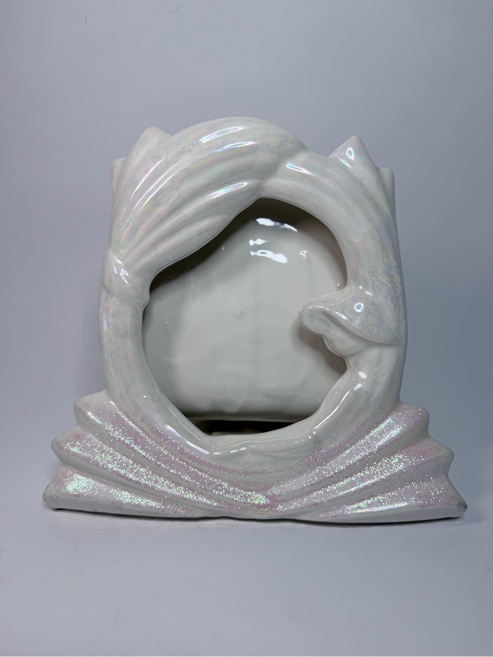 1980s Iridescent Ceramic Photo Frame